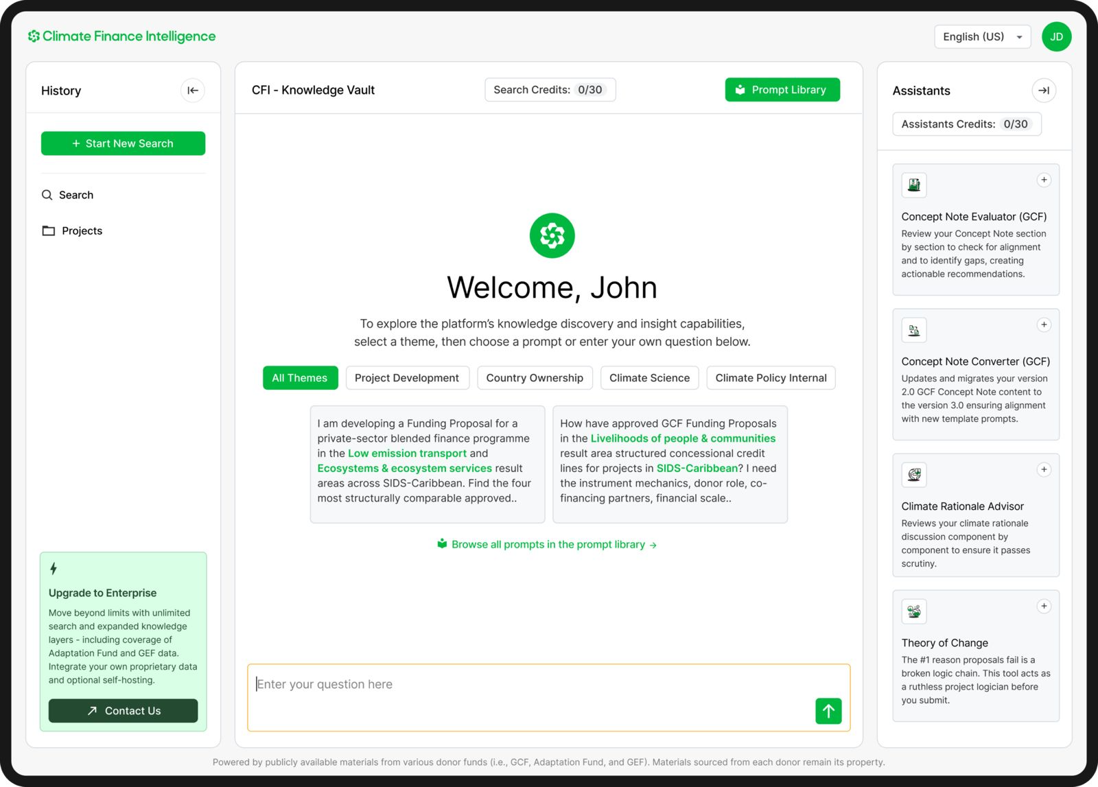 Climate Finance Intelligence platform