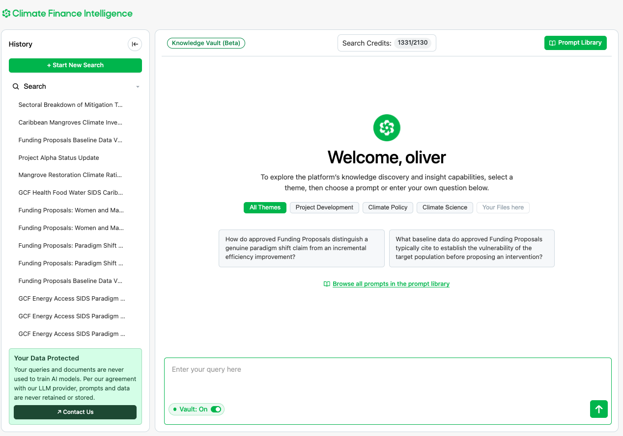 Knowledge Vault interface